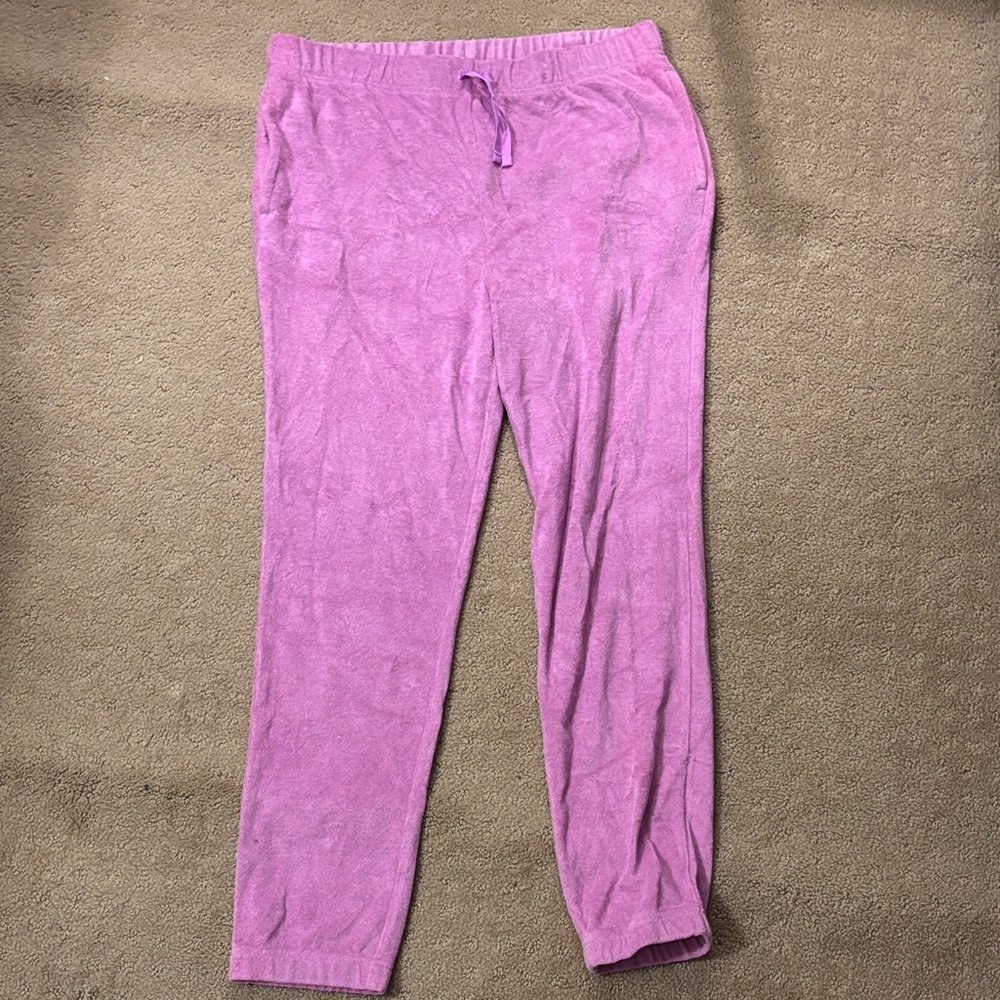 Lands' End Lavender Terrycloth Girls Lounge Pants